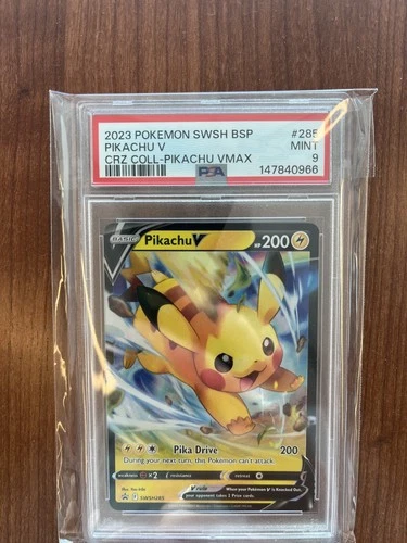 2023 PSA 9 Pokemon Pikachu V BSP SWSH285 Black Star Promo Card Crown Zenith Coll