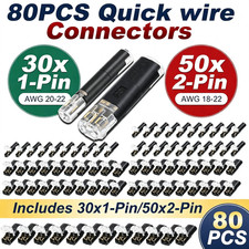 80PCS Plug-In Quick Wire Connector Kit 1-Pin ...