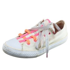 Converse All Star Youth Girls Shoes Size 3 M White Low Top Fabric