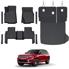 Floor Mats Set for 2022-2025 Jeep Grand Cherokee Accessories, Full Coverage 