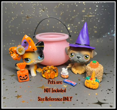 #ad Custom HALLOWEEN ACCESSORIES PINK CAULDRON Purple WITCHES HAT Lot 10 LPS LOL A $9.99