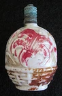 VTG C6 PAINTED MILK GLASS~FIGURAL CHRISTMAS LIGHT BULB~FLOWER BASKET~NON-WORKING