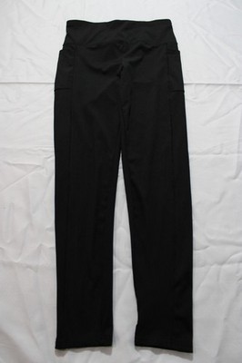 Sho Active Women's Solid Ribbed Side Pocket Leggings AP2 Black