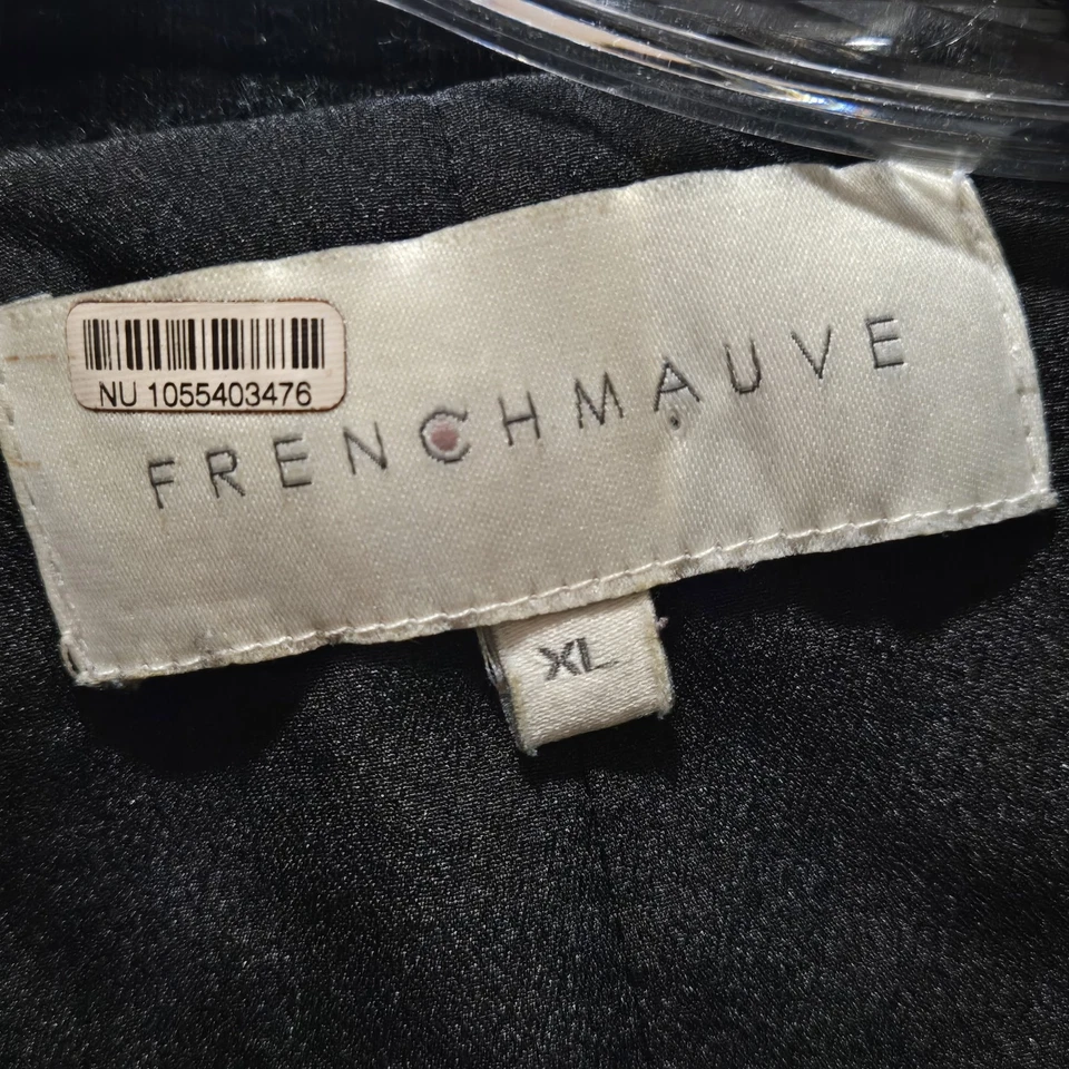 Frenchmauve Womens Satin Tuxedo Blazer Black  XL Velvet Trim Flava - Image 3 of 4