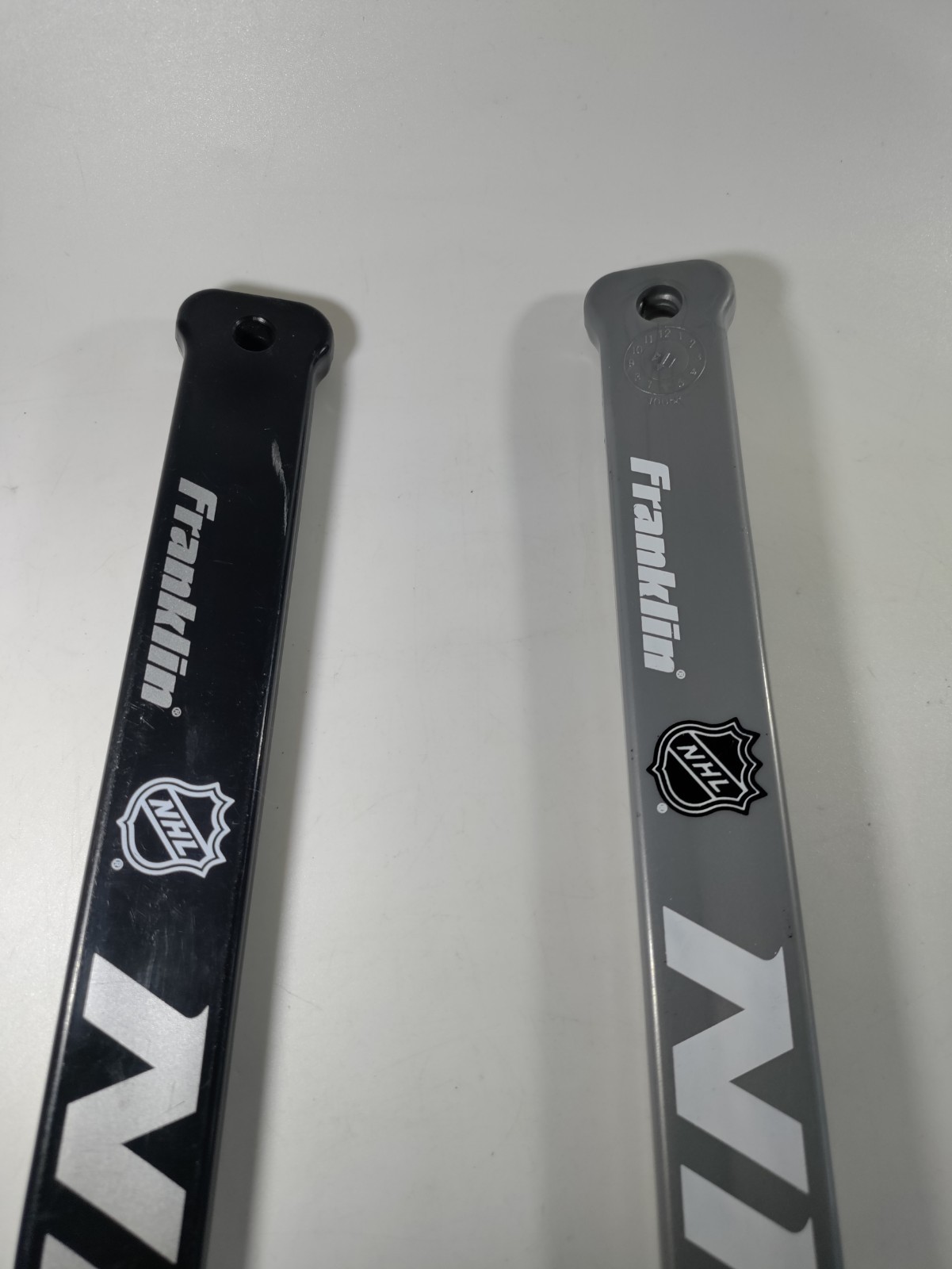 Vtg Franklin Pair Of Silver And Black Mini Stick NHL Hockey SHOT-ZONE Right/Left
