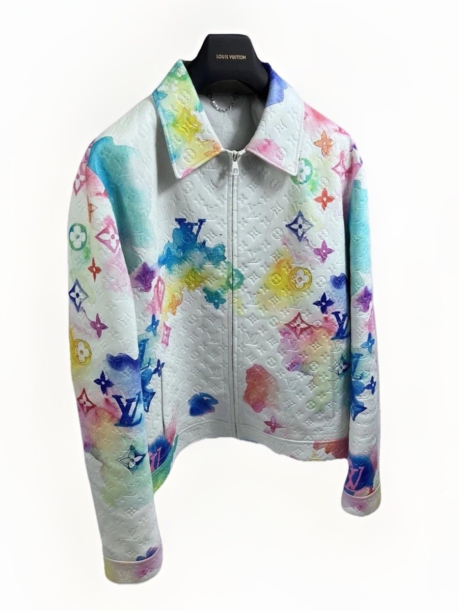 LOUIS VUITTON クリアダイス LOUIS VUITTON BY VIRGIL ABLOH WATERCOLOUR LEATHER JACKET SIZE 54
