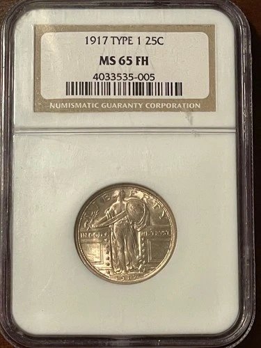 1917 Type 1 25¢ MS 65 FH NGC Standing Liberty Quarter Full Head