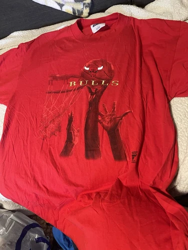 Vintage CSA Chicago Bulls T Shirt Red Basketball NBA 90s Y2K Mens XL Jordan