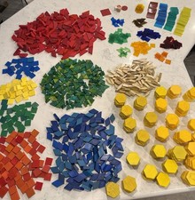 Pattern Blocks Lot For Math Geometry Over x1200 Pieces Wood Plastic Foam Shapes