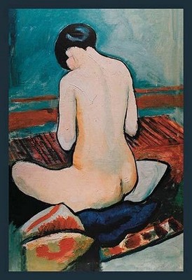 Sitzender Akt auf Kissen August Macke Poster Print