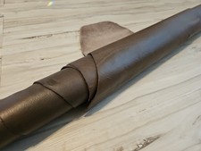 6oz HEAVY DARK CEMENT BROWN LEATHER HIDE SIDE Med FIRM PANEL/SHEET Nat GRAIN 21