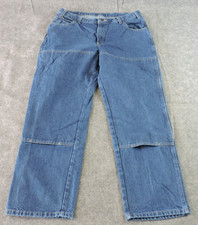 Dickies Mens 36x30 Double Knee Washout Denim Work Blue Jeans