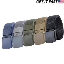 5 Pack Nylon Tactical Belt Webbing Canvas Outdoor Web Belt with Plastic Buckle