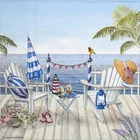 Coastal Beach Paper Napkins Deckchair Seaside Summer Decoupage 3 Ply Serviettes