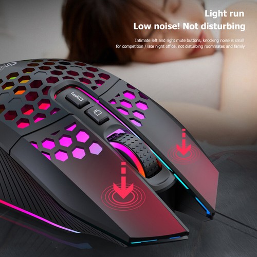 X801 8 Tasten kabellose 1600DPI verstellbare Waben-Gaming-Maus (schwarz) - Afbeelding 4 van 11