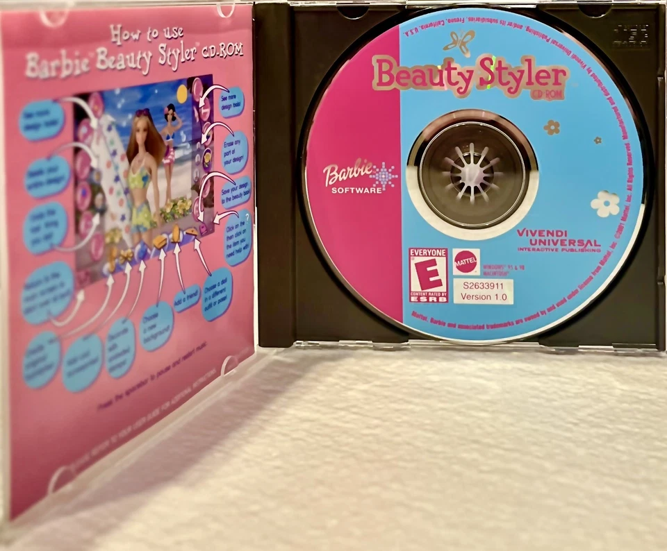 BARBIE Beauty Styler Big Box PC CD-ROM Video Game Software Windows Mac Mattel - Image 3 of 4