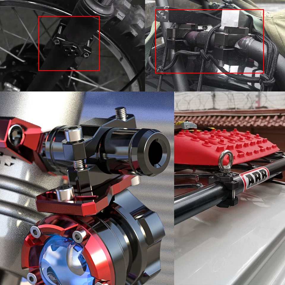 17–32mm CNC Motorrad Scheinwerfer Halterung Halter Lampenhalter Gabel Universell - Bild 4 von 4