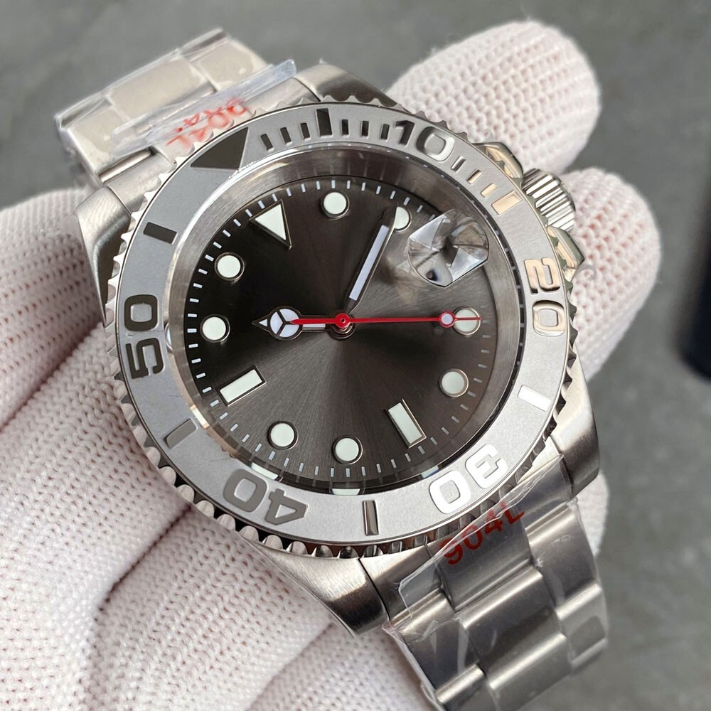 TANDORIO Black Sterile Diver Men's Wristwatch fit NH35 Automatic