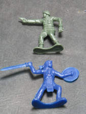 Unbranded Green Soldier and Blue Native Small Toy Soldiers Army Men USED