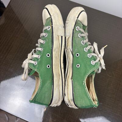 Vintage 80s Converse Low Shoes Sneakers Green Men display picture 1