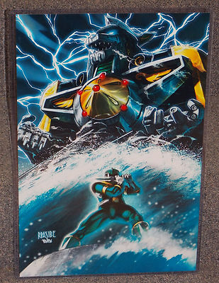 Power Rangers Green Ranger & Dragonzord Glossy Print 11x17 Hard