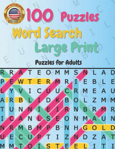 2021 Word Search Large Print Puzzle Books for Adults VOL #1: 100 ...