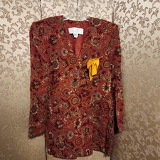 ESCADA Margaretha Ley Vintage Multi-Color Floral Paisley Blazer Jacket Size 40
