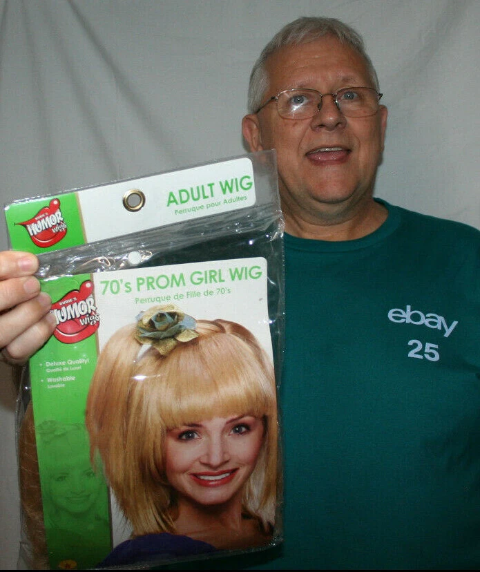 Peluca Niña Baile de graduación años 70 retro disfraz teatral mujer maniquí rubio TV celebridad Foto 4 de 4