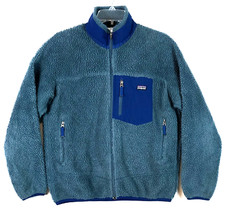 Patagonia Retro-X Deep Pile Fleece Jacket Kids XL Blue Pocket 2009 Youth Unisex