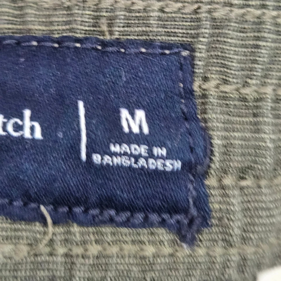 Pantalones Cortos Mujer Abercrombie & Fitch Medianos Verde Mezcla de Lino Cordón Foto 3 de 4