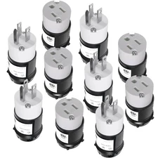 NEMA 5-15 Replacement  Male and Female End Connections 125 Volts 5 pack Each 