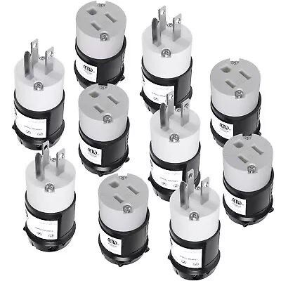 LEISURE CORDS NEW Replacement 15 AMP Cord Ends 5 Pair Male and Female NEMA 5-15R & 5-15P 5 PK