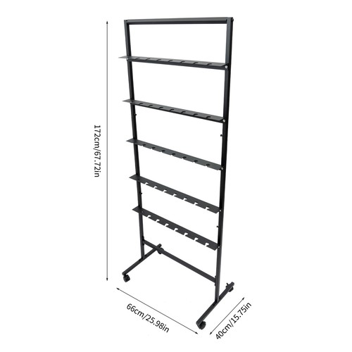5-Tier Champagne Wine Glass Rack With Swivel Casters For Elegant Display - 第 3/21 張圖片