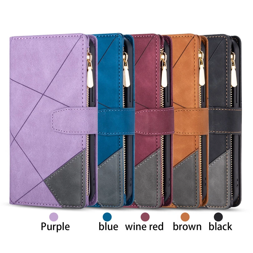 Zip Leather Wallet Case Strap Multi Card Pocket Flip Cover for LG Stylo 5 6 7 - Image 2 of 4