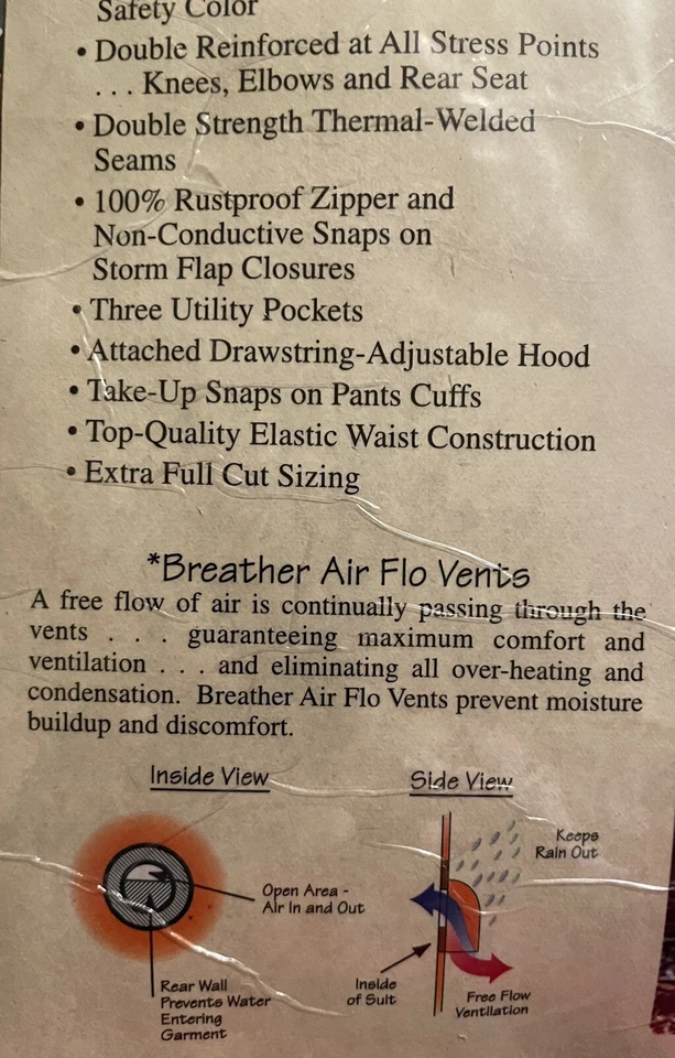 Cedar Key Trailsman Blaze Orange 2 pc Rainsuit Men’s Size XL  5553 NEW - Image 4 of 4