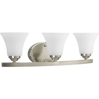Progress Lighting P2010-09 Adorn Collection 3-light Vanity Fixture, Brushed Nick on sale Progress Lighting P2010-09 Adorn Collection 3-light Vanity Fixture, Brushed Nick on sale