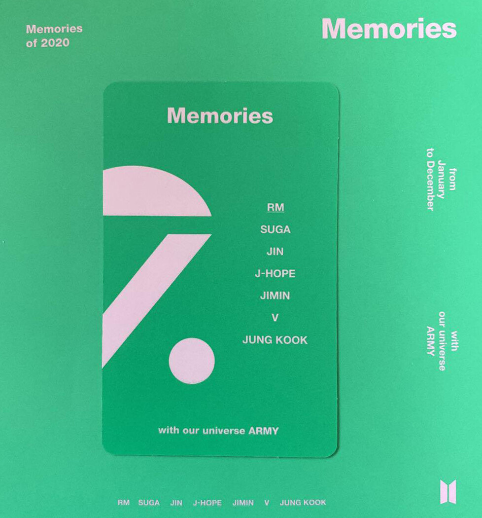 BTS Memories of 2020 Blu-ray ver. Official Photocard + Paper