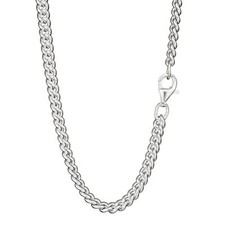 Collier 3,6mm breite Panzerkette rund 925 Silber Halskette Silberkette Herren