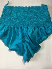 ALANA GALE Vintage 80s Full Wide Lace Stretch Tap Shorts Panties - Large