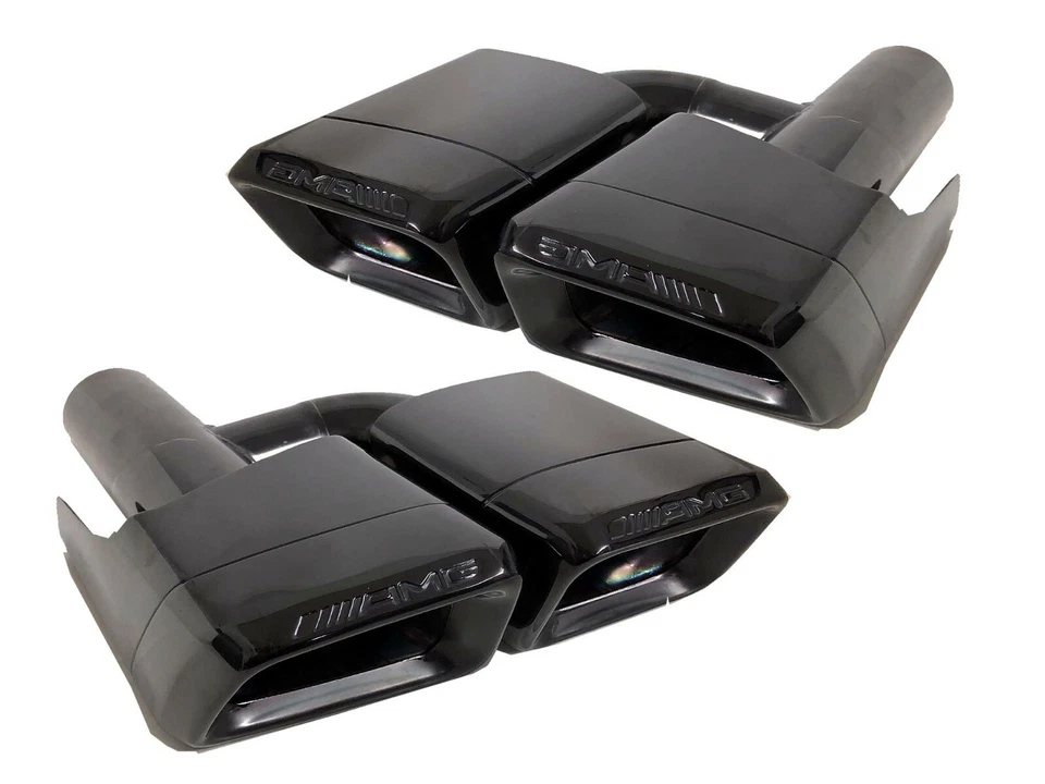 S63 Puntas Clase S Silenciador Negro Doble Escape Logo Tubo Alta Calidad W221 Foto 4 de 4