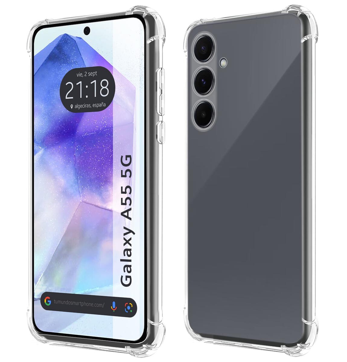 Custodia In Silicone Antishock Trasparente Per Samsung Galaxy A55 5G