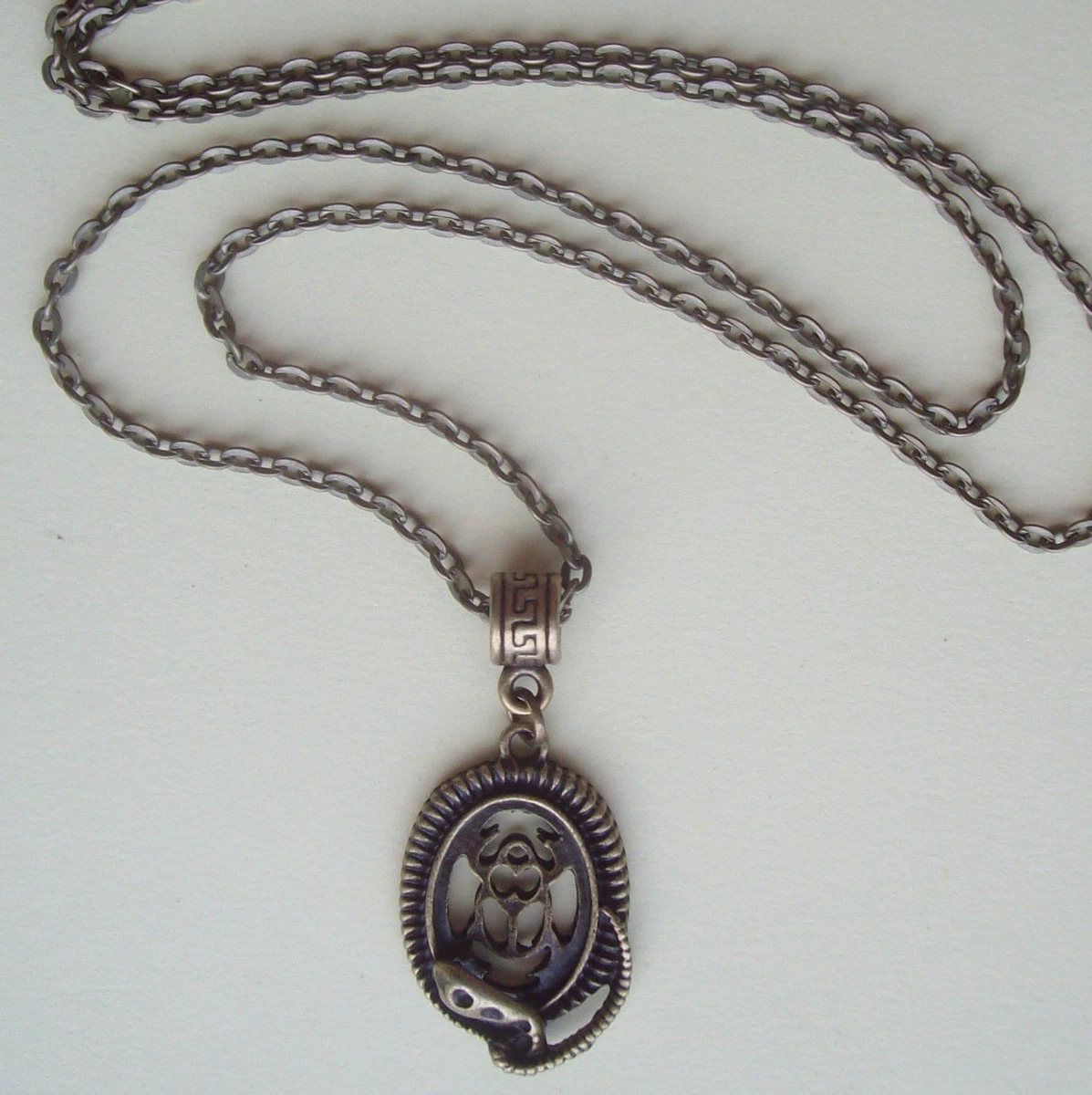 Collana Ciondolo Catena Scarabeo e Amuleto Bronzo Egizio in Borsa Regalo | eBay