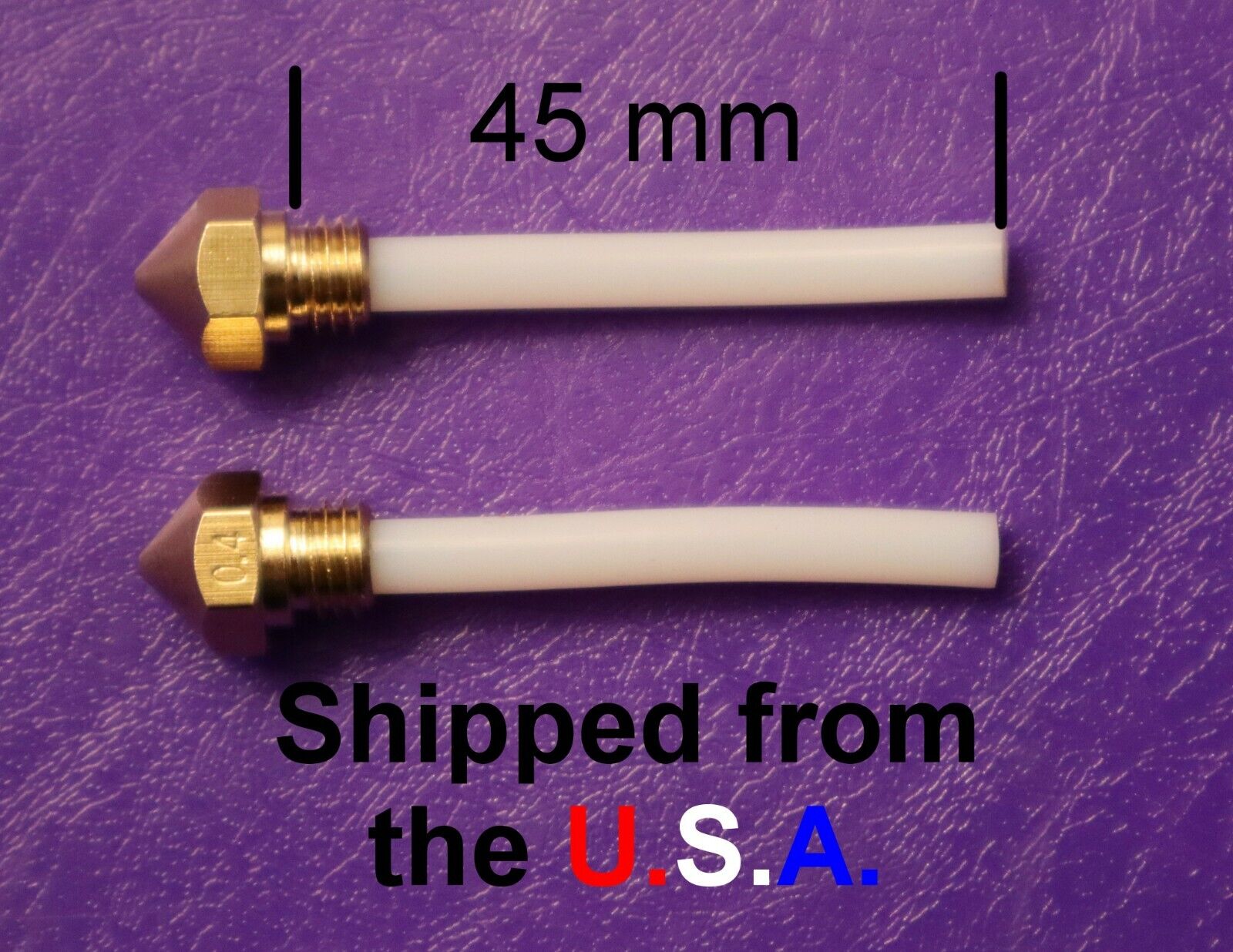 0.4mm Nozzle & 45mm PTFE Tube QIDI TECH X-Plus/X-Max 3D Printer: 2 pcs - US SHIP