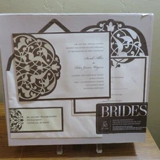 Gartner Studies Brides Deluxe Invitation Kit Ivory Brown 30 Count NIB