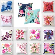 1PC 18x18inch Cushion Cover Flowers Single-Sided Decorative Throw Pillow Case