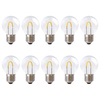 10 x LED Curve Filament Tropfen 0,7W = 10W E27 klar Kunststoff extra warmweiß