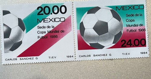 Mexiko Briefmarken 1984 Copa Mundial de Futbol 1986 M1919-1920 5 Euro MNH Pare N101