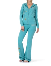 BCBG MAXAZRIA Jog Set Carnation & Butterflies Hoodie Flared-leg Pant BC13709J/P