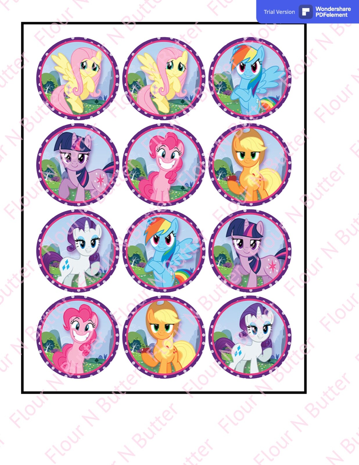 Pre Cut My Little Pony Cupcake Topper Edible Image eBay