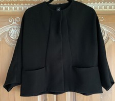 Maria Cornejo Unstructured, Black, Cropped, Snap Front Jacket - Size 0